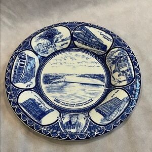 Blue and White Keokuk Iowa Decorative Plate